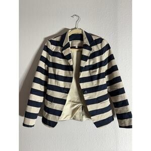 Banana Republic Striped Blazer – Navy & Cream – Size 2 ✨
